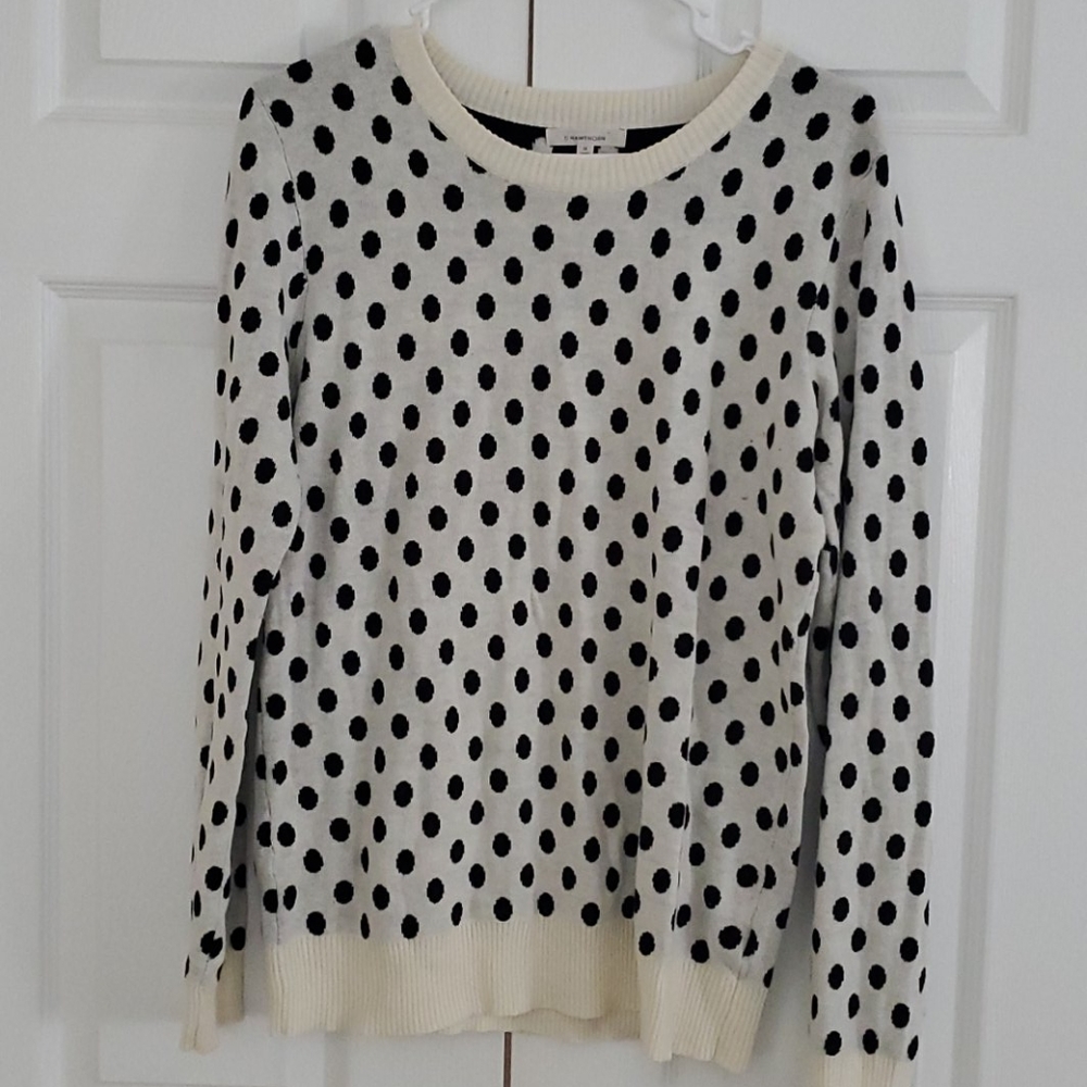 41 Hawthorn Cream Sweater w/Black Polka Dots